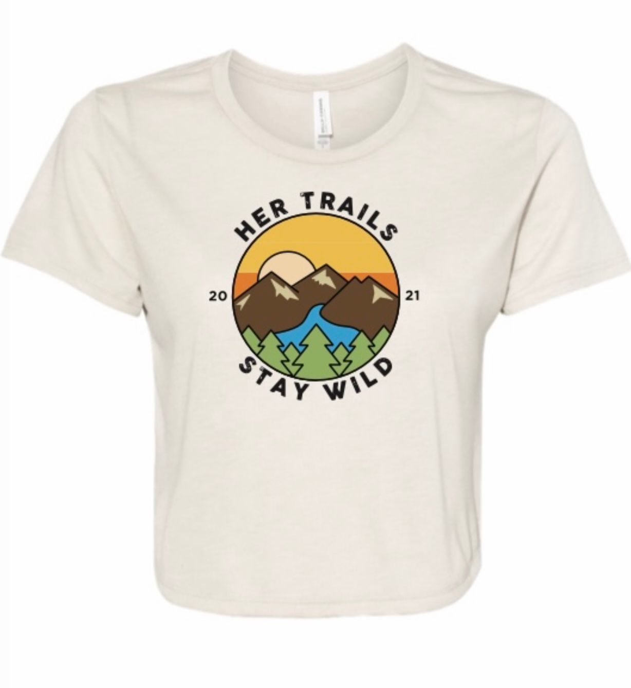 Her Trails Flowy Cropped T-Shirt (heather dust)